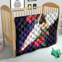 American Samoa Flag Day Since 1900 Quilt Samoa Muamua Le Atua Tropical Flowers