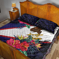 American Samoa Flag Day Since 1900 Quilt Bed Set Samoa Muamua Le Atua Tropical Flowers