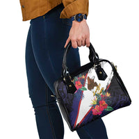 American Samoa Flag Day Since 1900 Shoulder Handbag Samoa Muamua Le Atua Tropical Flowers