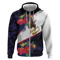 American Samoa Flag Day Since 1900 Zip Hoodie Samoa Muamua Le Atua Tropical Flowers