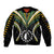 (Personalised) Polynesian Pride Aitutaki Island Sleeve Zip Bomber Jacket Cook Islands Tribal Wave Style LT9 Unisex Black - Polynesian Pride