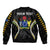 (Personalised) Polynesian Pride Aitutaki Island Sleeve Zip Bomber Jacket Cook Islands Tribal Wave Style LT9 - Polynesian Pride