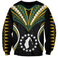 (Personalised) Polynesian Pride Aitutaki Island Sweatshirt Cook Islands Tribal Wave Style LT9 Unisex Black - Polynesian Pride