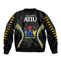 Polynesian Pride Atiu Island Bomber Jacket Cook Islands Tribal Wave Style LT9 - Polynesian Pride