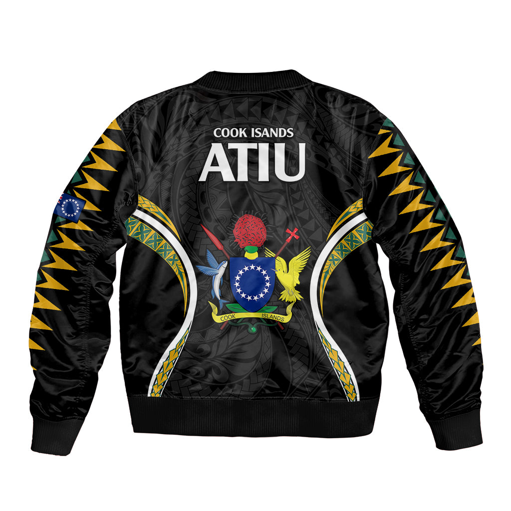 Polynesian Pride Atiu Island Sleeve Zip Bomber Jacket Cook Islands Tribal Wave Style LT9 - Polynesian Pride