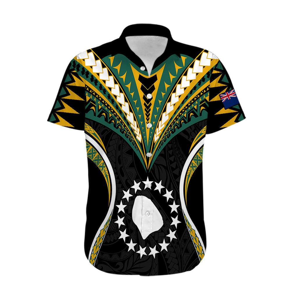 (Personalised) Polynesian Pride Atiu Island Hawaiian Shirt Cook Islands Tribal Wave Style LT9 Black - Polynesian Pride