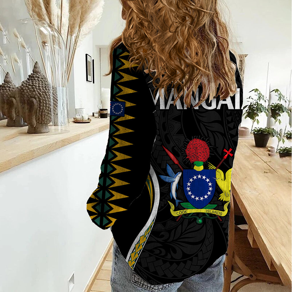 Polynesian Pride Mangaia Island Women Casual Shirt Cook Islands Tribal Wave Style LT9 - Polynesian Pride