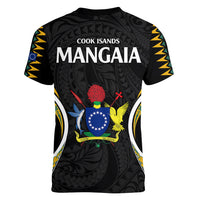 Polynesian Pride Mangaia Island Women V Neck T Shirt Cook Islands Tribal Wave Style LT9 - Polynesian Pride