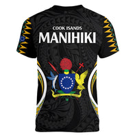 Polynesian Pride Manihiki Island Women V Neck T Shirt Cook Islands Tribal Wave Style LT9 - Polynesian Pride