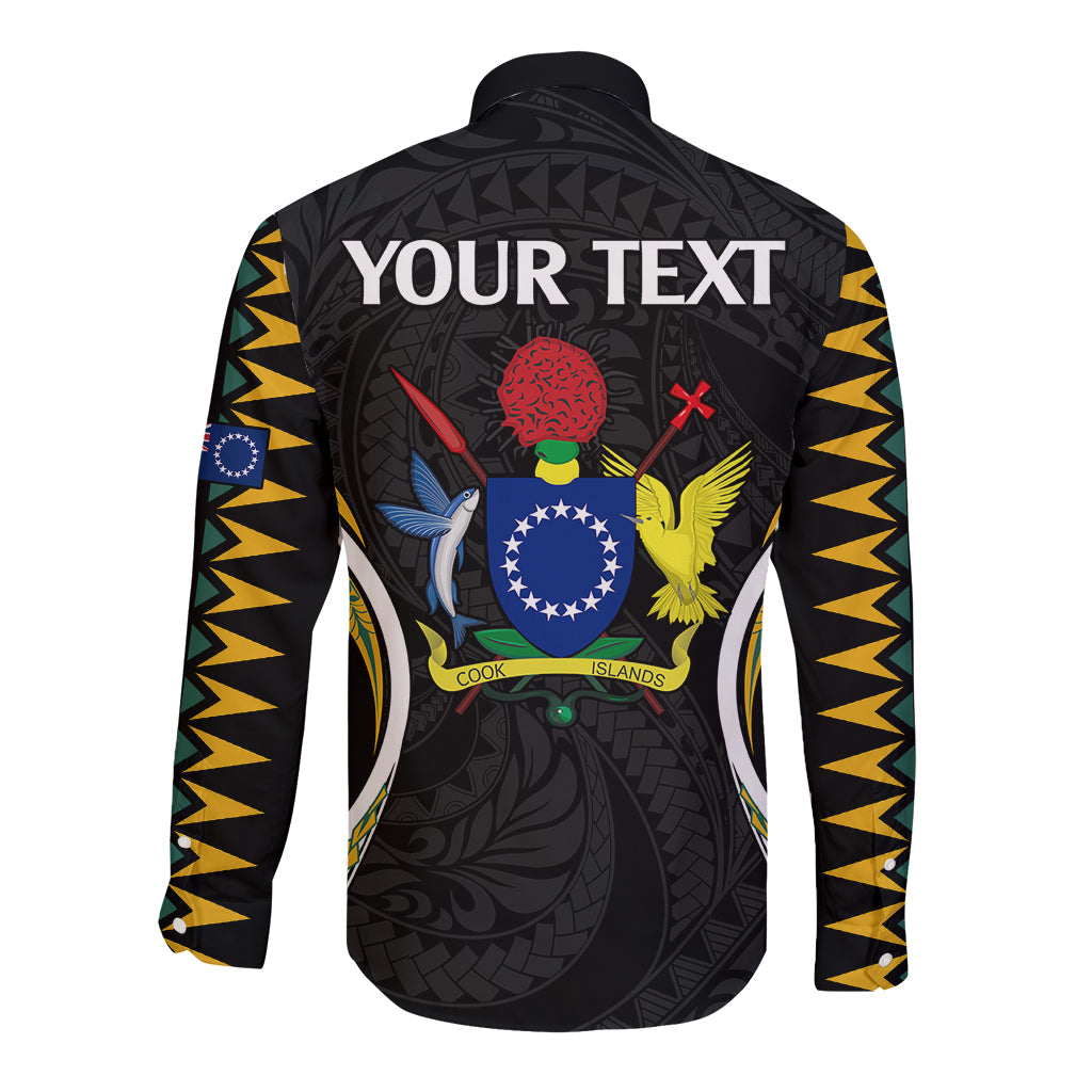 (Personalised) Polynesian Pride Manihiki Island Long Sleeve Button Shirt Cook Islands Tribal Wave Style LT9 - Polynesian Pride