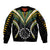 (Personalised) Polynesian Pride Manihiki Island Sleeve Zip Bomber Jacket Cook Islands Tribal Wave Style LT9 Unisex Black - Polynesian Pride