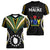 Polynesian Pride Mauke Island Women V Neck T Shirt Cook Islands Tribal Wave Style LT9 - Polynesian Pride
