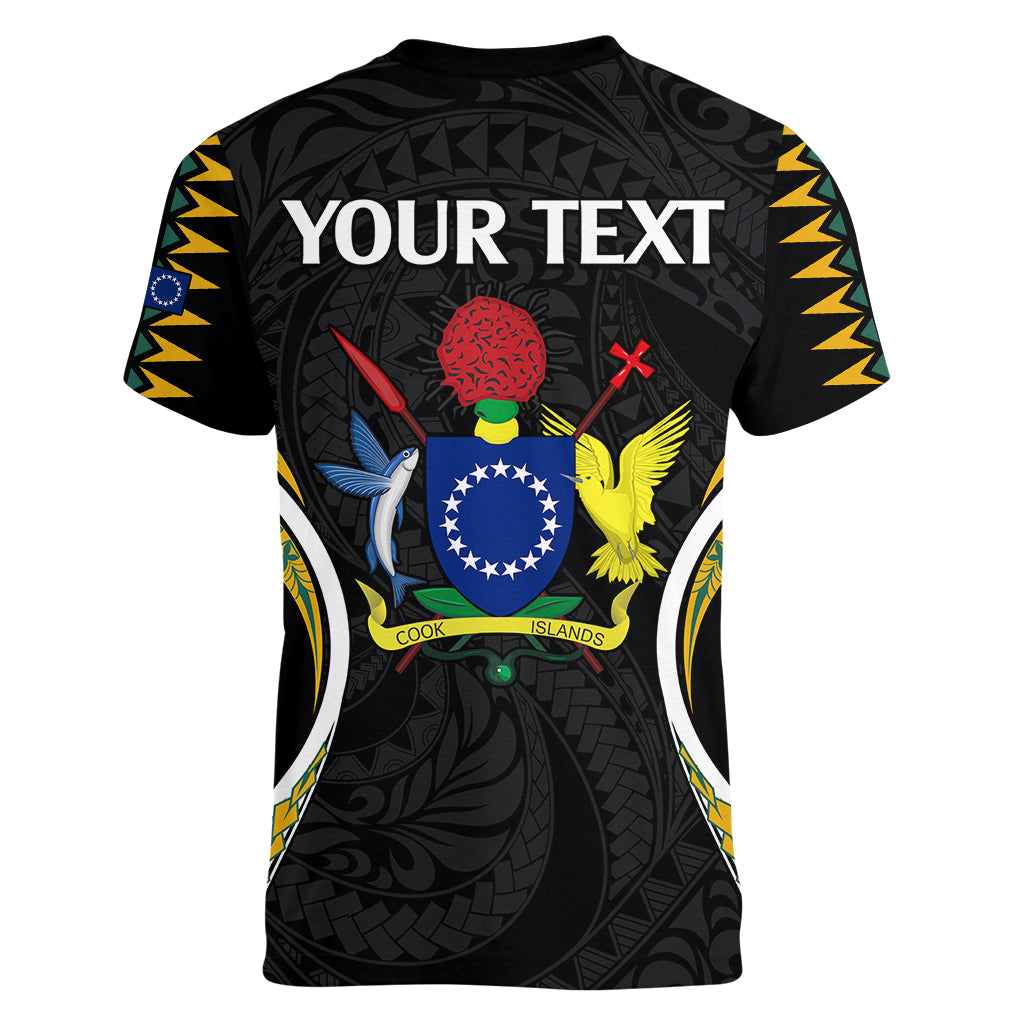 (Personalised) Polynesian Pride Mauke Island Women V Neck T Shirt Cook Islands Tribal Wave Style LT9 - Polynesian Pride