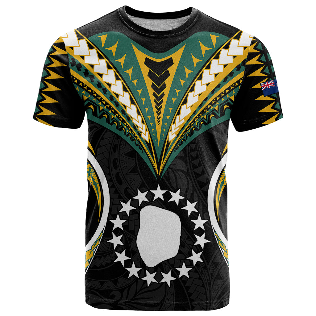Polynesian Pride Mitiaro Island T Shirt Cook Islands Tribal Wave Style LT9 Black - Polynesian Pride