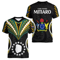 Polynesian Pride Mitiaro Island Women V Neck T Shirt Cook Islands Tribal Wave Style LT9 - Polynesian Pride