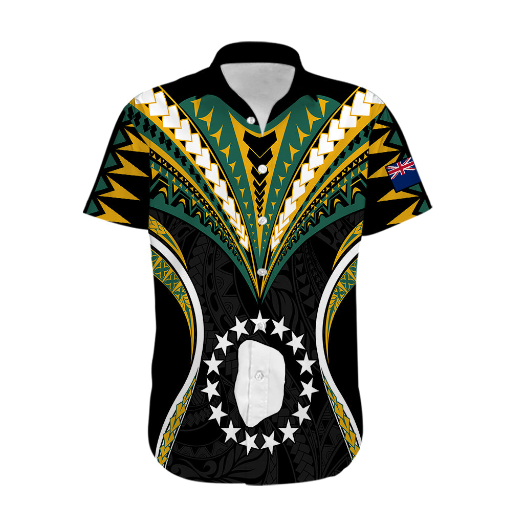 (Personalised) Polynesian Pride Mitiaro Island Hawaiian Shirt Cook Islands Tribal Wave Style LT9 Black - Polynesian Pride