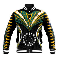 Polynesian Pride Penrhyn Island Baseball Jacket Cook Islands Tribal Wave Style LT9 Unisex Black - Polynesian Pride