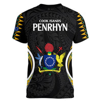 Polynesian Pride Penrhyn Island Women V Neck T Shirt Cook Islands Tribal Wave Style LT9 - Polynesian Pride