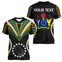 (Personalised) Polynesian Pride Penrhyn Island Women V Neck T Shirt Cook Islands Tribal Wave Style LT9 - Polynesian Pride