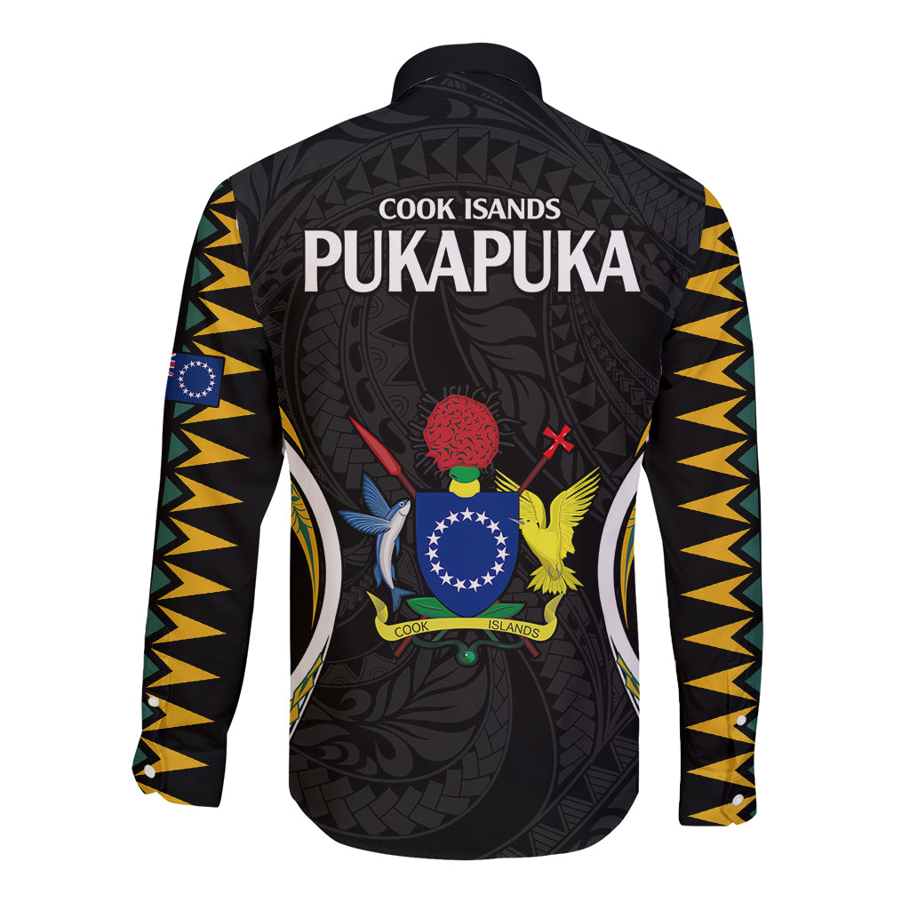 Polynesian Pride Pukapuka Island Long Sleeve Button Shirt Cook Islands Tribal Wave Style LT9 - Polynesian Pride