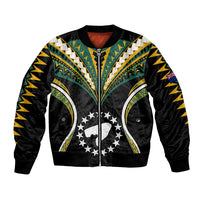 (Personalised) Polynesian Pride Pukapuka Island Bomber Jacket Cook Islands Tribal Wave Style LT9 Unisex Black - Polynesian Pride