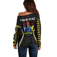 (Personalised) Polynesian Pride Pukapuka Island Off Shoulder Sweater Cook Islands Tribal Wave Style LT9 - Polynesian Pride