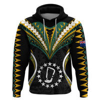 Custom Polynesian Pride Rakahanga Island Hoodie Cook Islands Tribal Wave Style LT9 Pullover Hoodie Black - Polynesian Pride