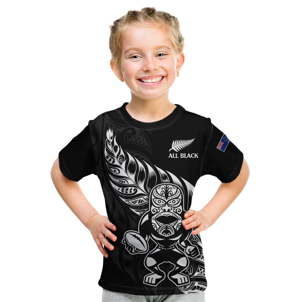 New Zealand All Black Rugby Kid T Shirt LT9 Black - Polynesian Pride