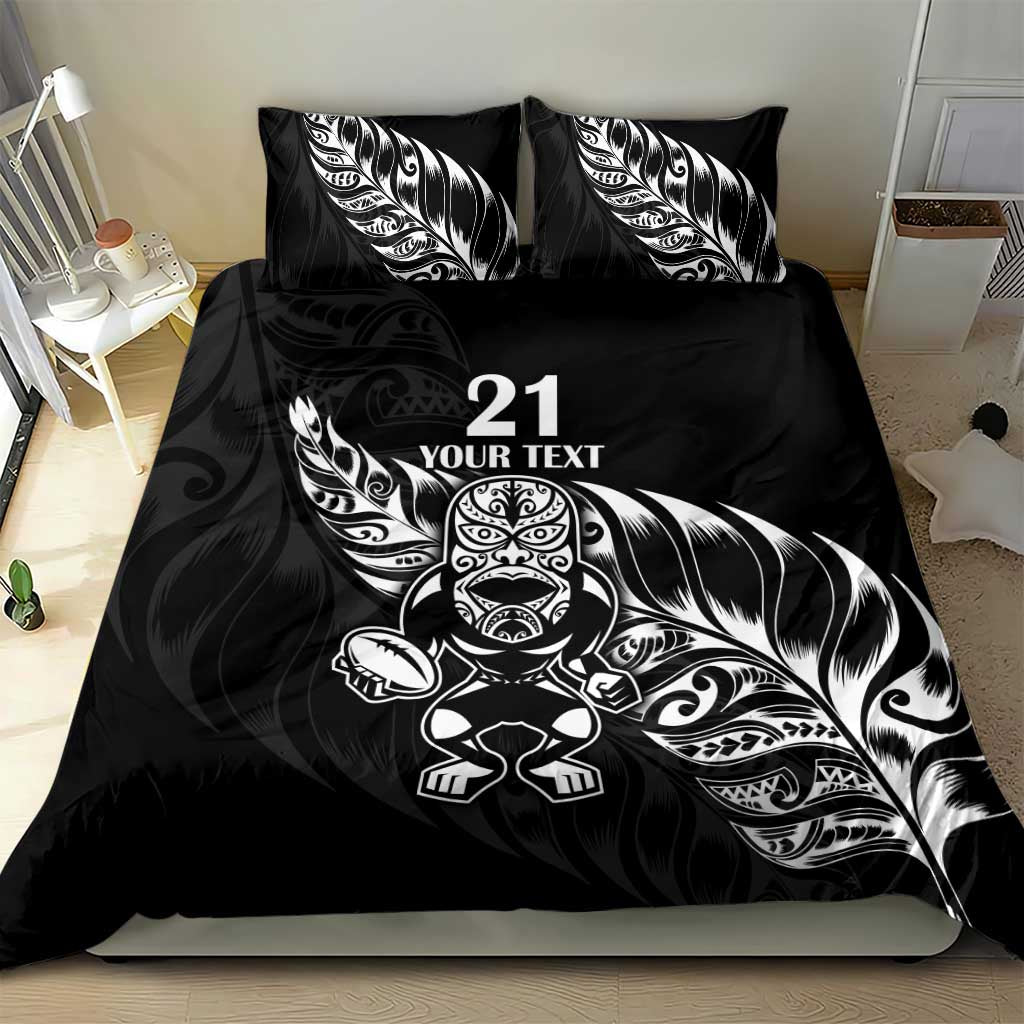 New Zealand Rugby Custom Bedding Set Opango All Black Fern