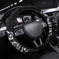 New Zealand Rugby Steering Wheel Cover Opango All Black Fern LT9 Universal Fit Black - Polynesian Pride