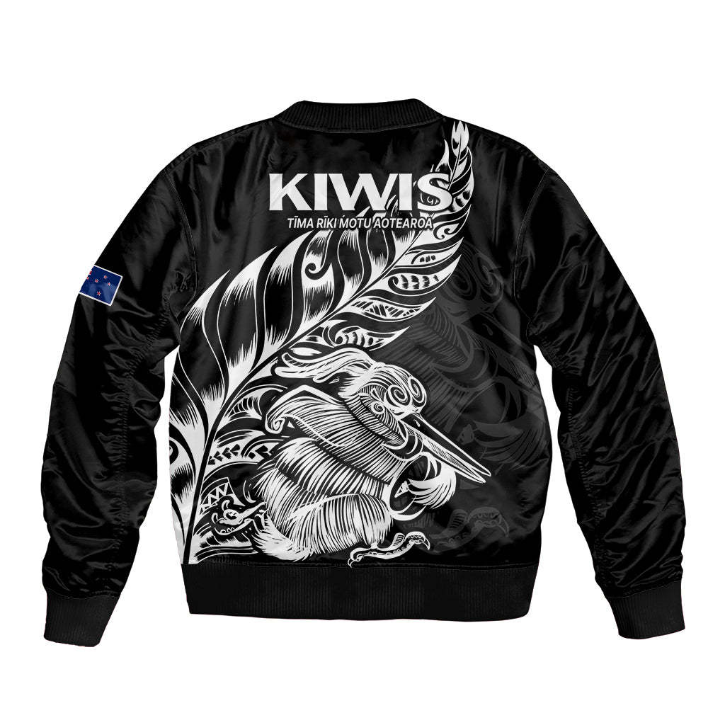 New Zealand Kiwi Rugby Sleeve Zip Bomber Jacket LT9 - Polynesian Pride