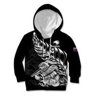 (Custom Text And Number) New Zealand Kiwi Rugby Kid Hoodie LT9 Black - Polynesian Pride