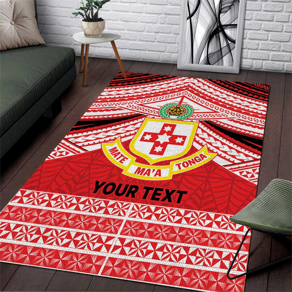 Personalised Kolisi Tonga College Atele Area Rug Polynesian Ngatu Tribal