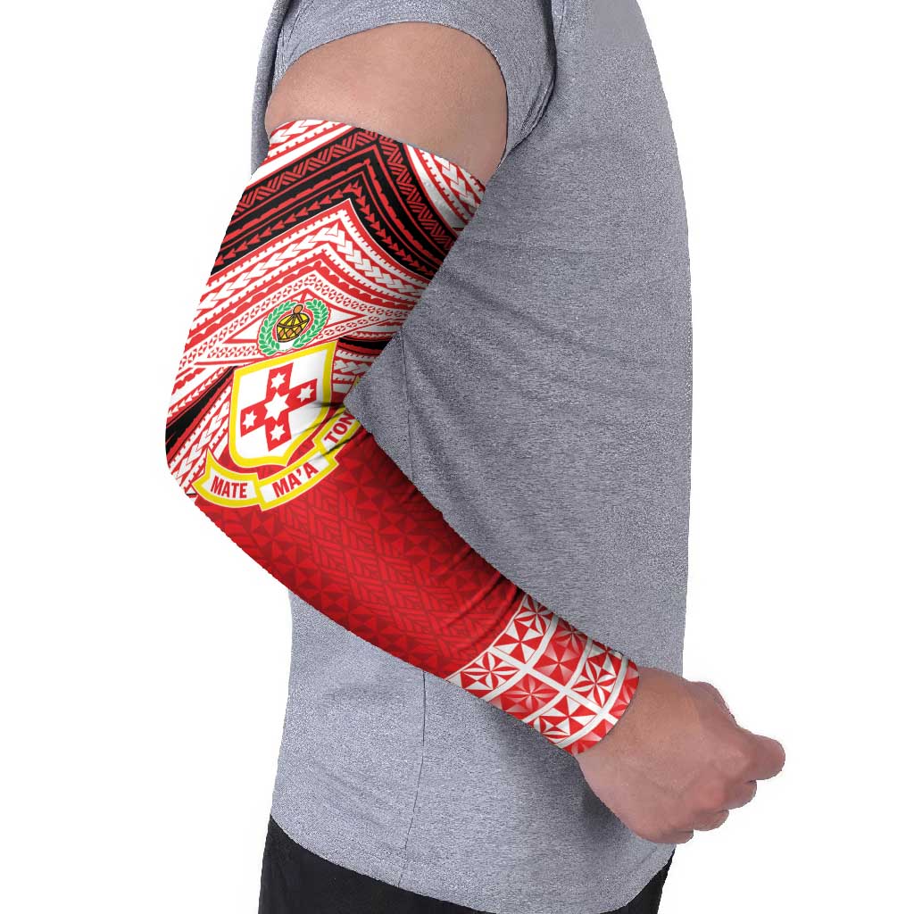 Personalised Kolisi Tonga College Atele Arm Sleeves Polynesian Ngatu Tribal - Polynesian Pride