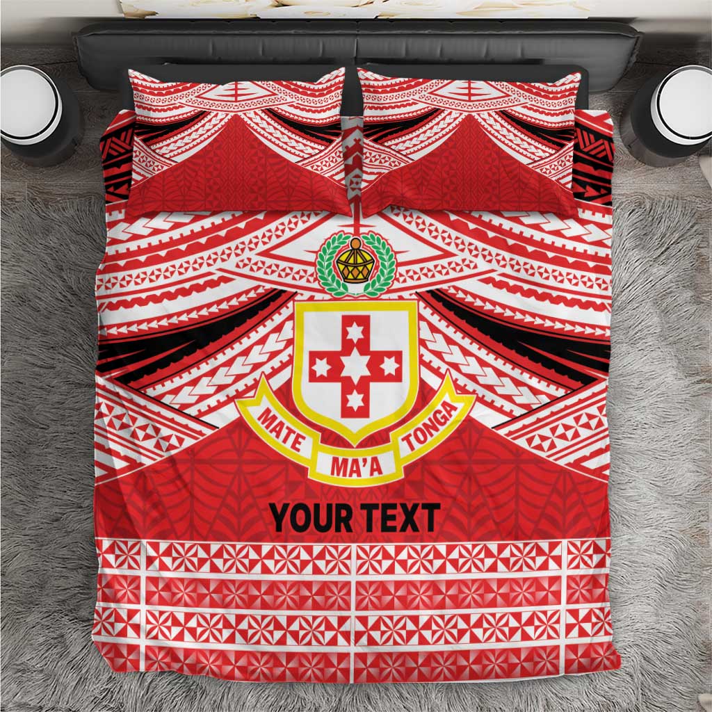 Personalised Kolisi Tonga College Atele Bedding Set Polynesian Ngatu Tribal