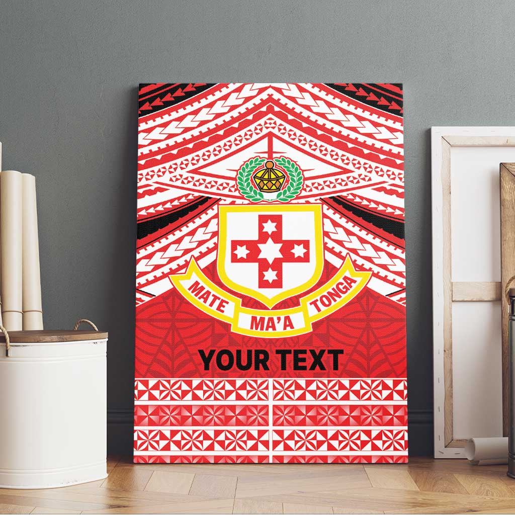 Personalised Kolisi Tonga College Atele Canvas Wall Art Polynesian Ngatu Tribal