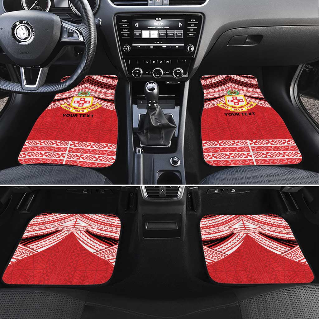 Personalised Kolisi Tonga College Atele Car Mats Polynesian Ngatu Tribal