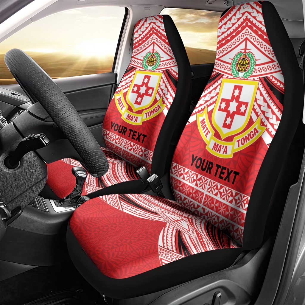 Personalised Kolisi Tonga College Atele Car Seat Cover Polynesian Ngatu Tribal