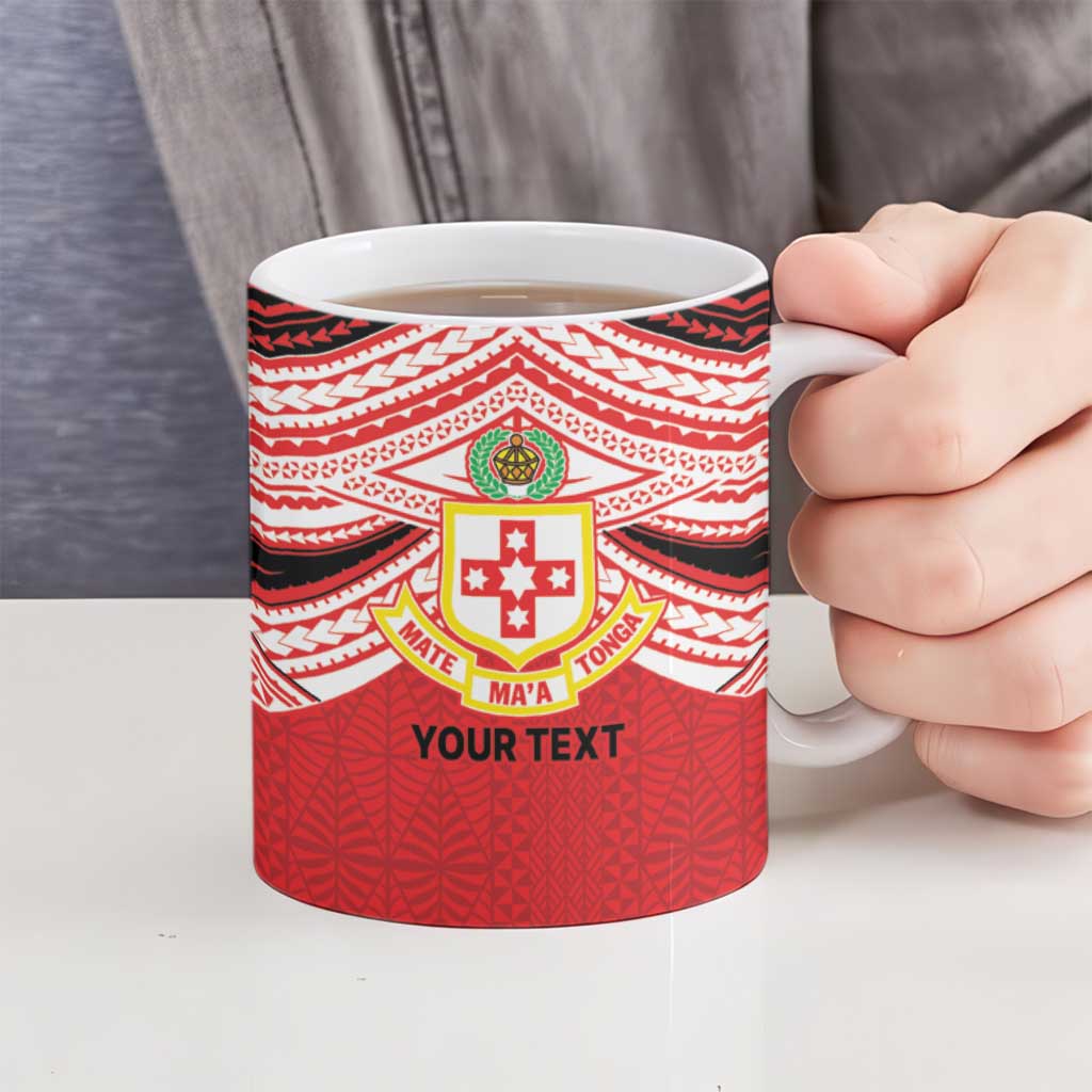 Personalised Kolisi Tonga College Atele Ceramic Mug Polynesian Ngatu Tribal - Polynesian Pride