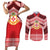 Personalised Kolisi Tonga College Atele Couples Matching Short Sleeve Bodycon Dress and Long Sleeve Button Shirt Polynesian Ngatu Tribal