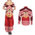 Personalised Kolisi Tonga College Atele Couples Matching Summer Maxi Dress and Long Sleeve Button Shirt Polynesian Ngatu Tribal
