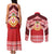 Personalised Kolisi Tonga College Atele Couples Matching Tank Maxi Dress and Long Sleeve Button Shirt Polynesian Ngatu Tribal