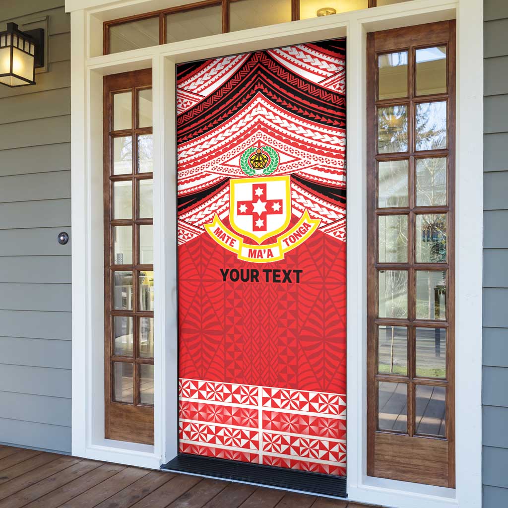 Personalised Kolisi Tonga College Atele Door Cover Polynesian Ngatu Tribal - Polynesian Pride