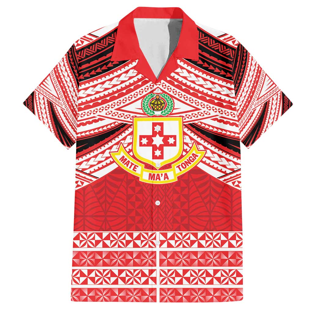 Personalised Kolisi Tonga College Atele Family Matching Long Sleeve Bodycon Dress and Hawaiian Shirt Polynesian Ngatu Tribal