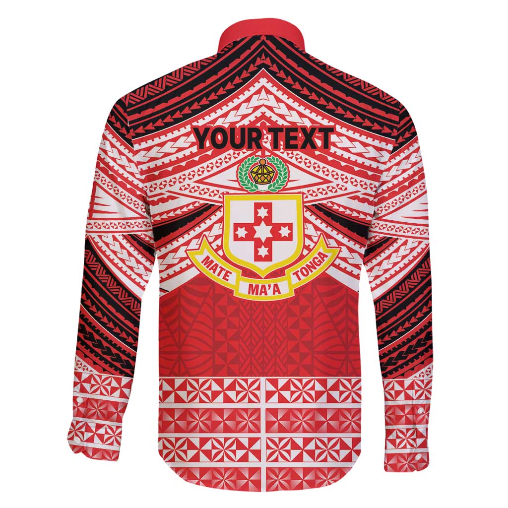 Personalised Kolisi Tonga College Atele Family Matching Off Shoulder Maxi Dress and Hawaiian Shirt Polynesian Ngatu Tribal