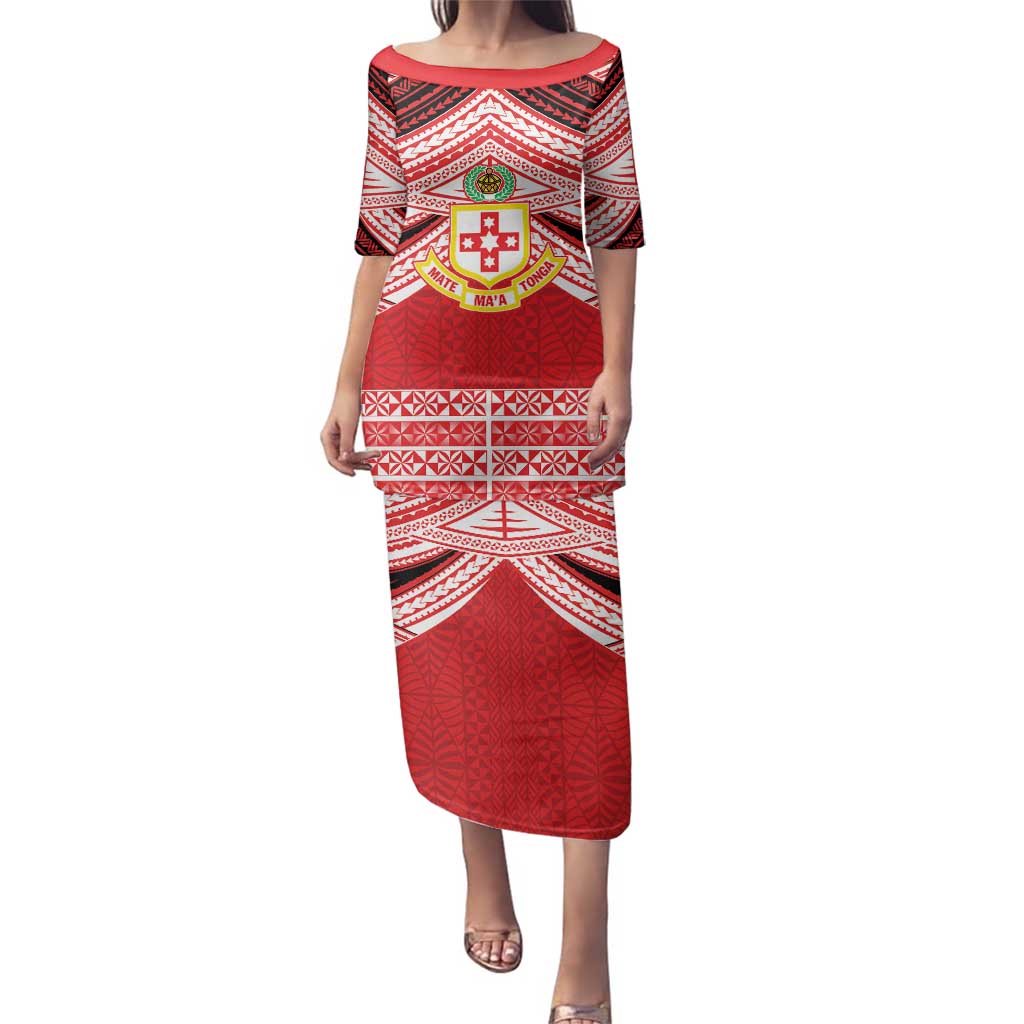 Personalised Kolisi Tonga College Atele Family Matching Puletasi and Hawaiian Shirt Polynesian Ngatu Tribal