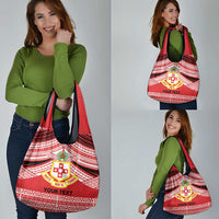 Personalised Kolisi Tonga College Atele Grocery Bag Polynesian Ngatu Tribal