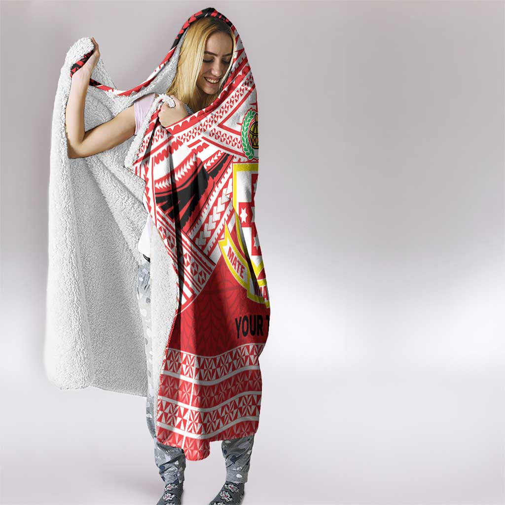 Personalised Kolisi Tonga College Atele Hooded Blanket Polynesian Ngatu Tribal