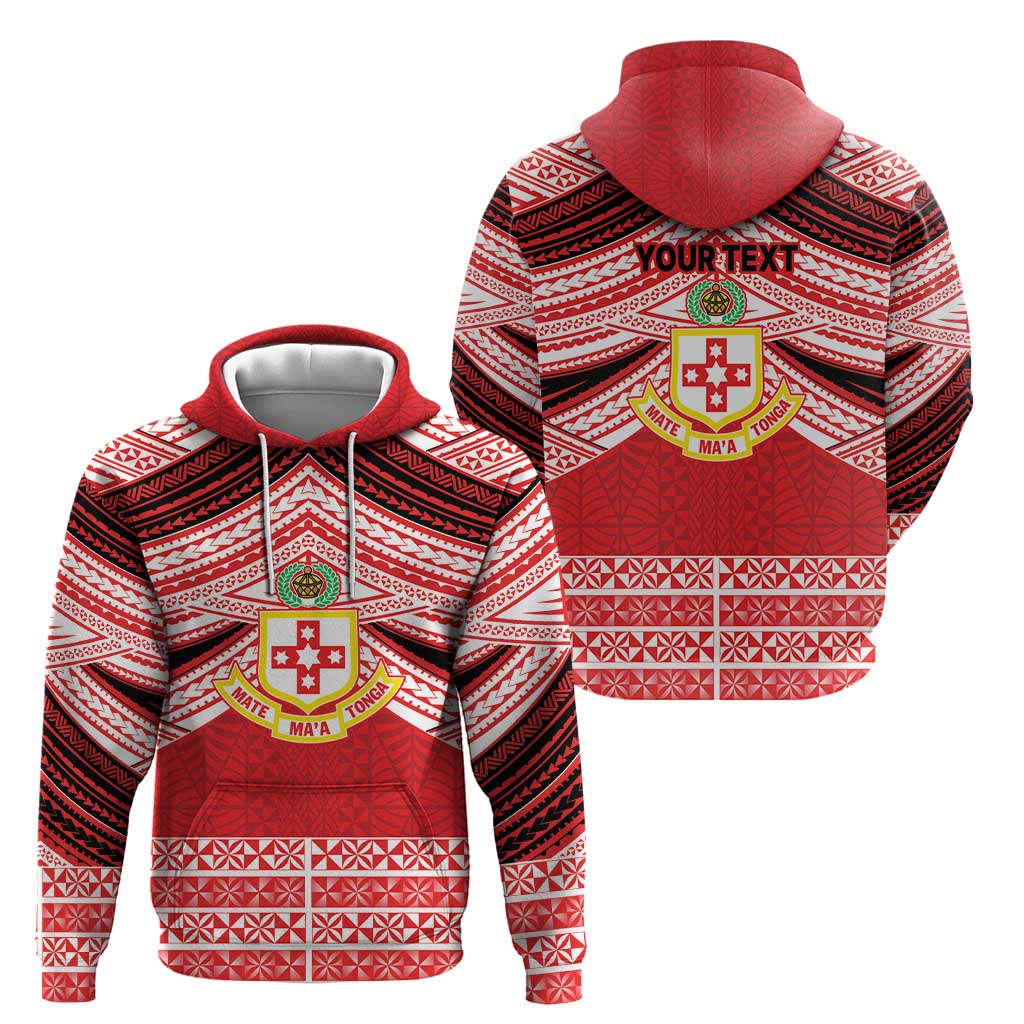 Personalised Kolisi Tonga College Atele Hoodie Polynesian Ngatu Tribal