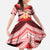 Personalised Kolisi Tonga College Atele Kid Short Sleeve Dress Polynesian Ngatu Tribal